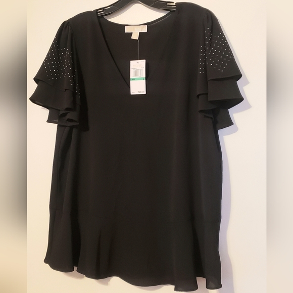 🆕️Michael Kors Blouse Double Bell Sleeves - Picture 1 of 6